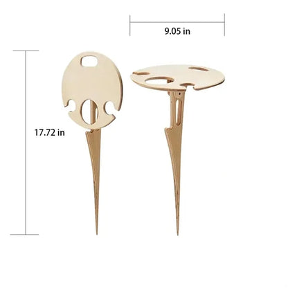 Portable Compact Foldable Wooden Outdoor Wine Table