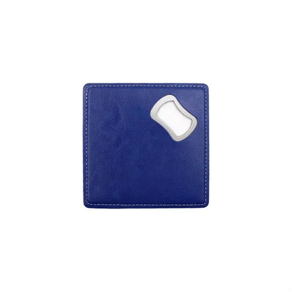 PU Leather-Wrapped Stainless Steel Can Opener Coaster