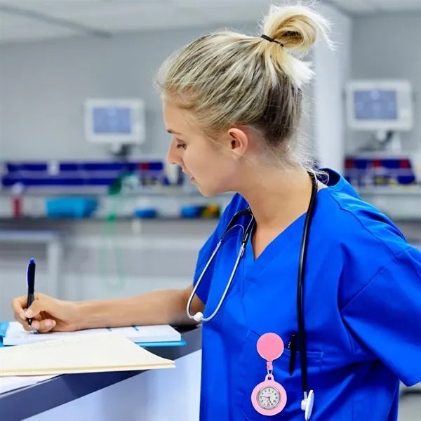 Clip-On Easy-Read Digital Dial Retractable Nurse Watch