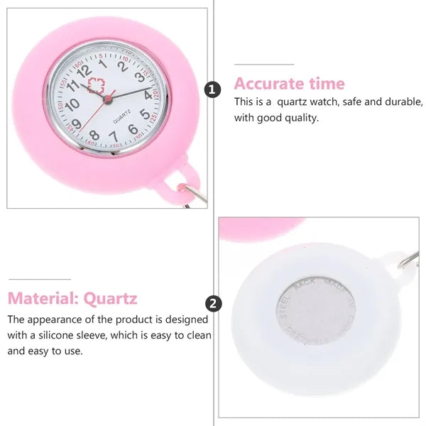 Clip-On Easy-Read Digital Dial Retractable Nurse Watch