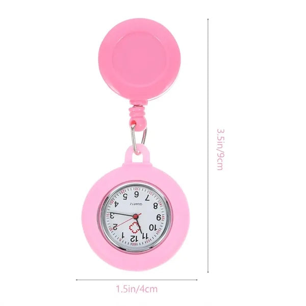 Clip-On Easy-Read Digital Dial Retractable Nurse Watch