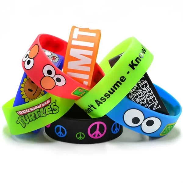 Solid Colored Silicone Wristband - 1" band