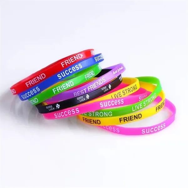 Solid Colored Silicone Wristband - 1/4" band