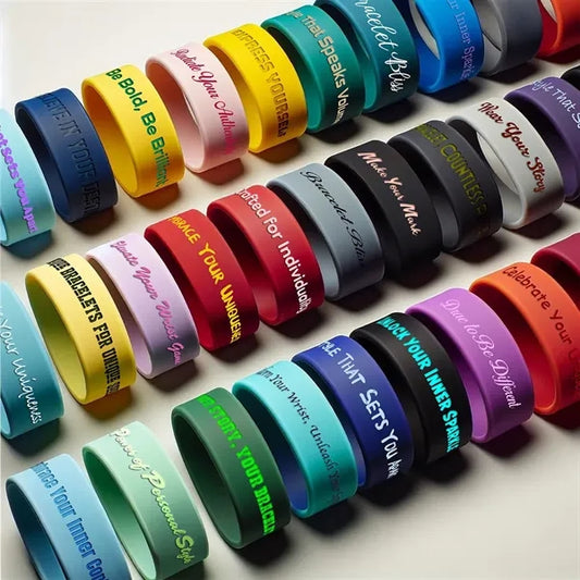 Solid Colored Silicone Wristband - 3/4" band