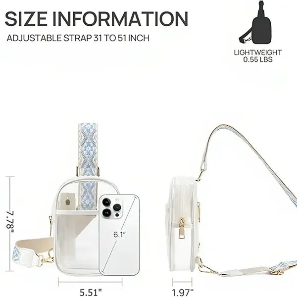 Clear Stadium Crossbody Bag for Women