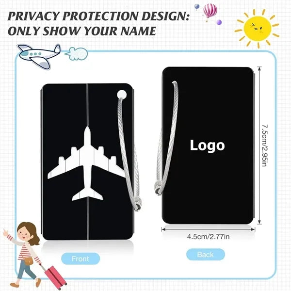 Metal Travel Luggage Tags With Stainless Loop