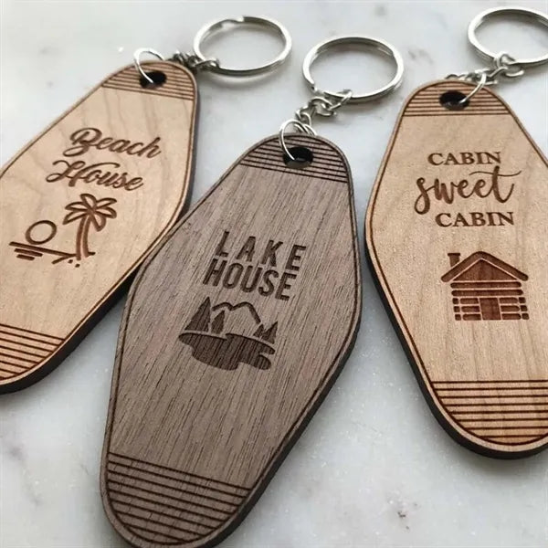 Wedding travel souvenir portable natural wood bar keychain