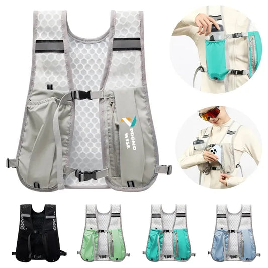 Lightweight Reflective Multi-Pocket Hydration Running Vest