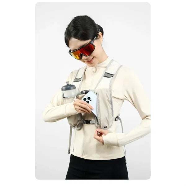 Lightweight Reflective Multi-Pocket Hydration Running Vest
