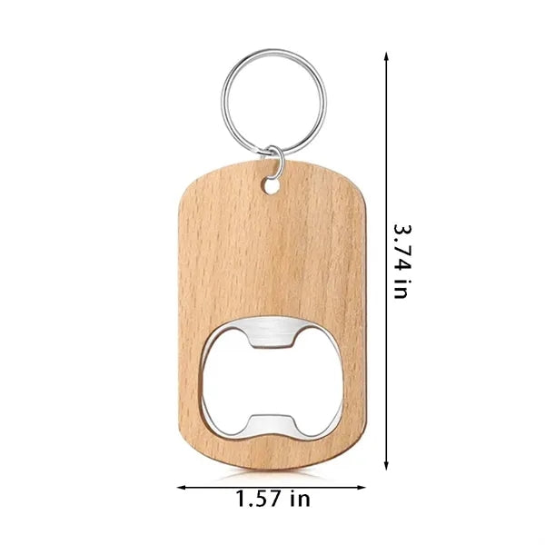 Party favors bar portable wooden keychain bottle opener