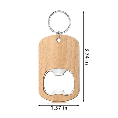 Party favors bar portable wooden keychain bottle opener
