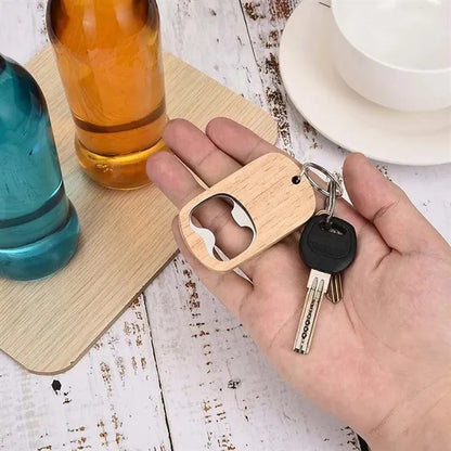 Party favors bar portable wooden keychain bottle opener