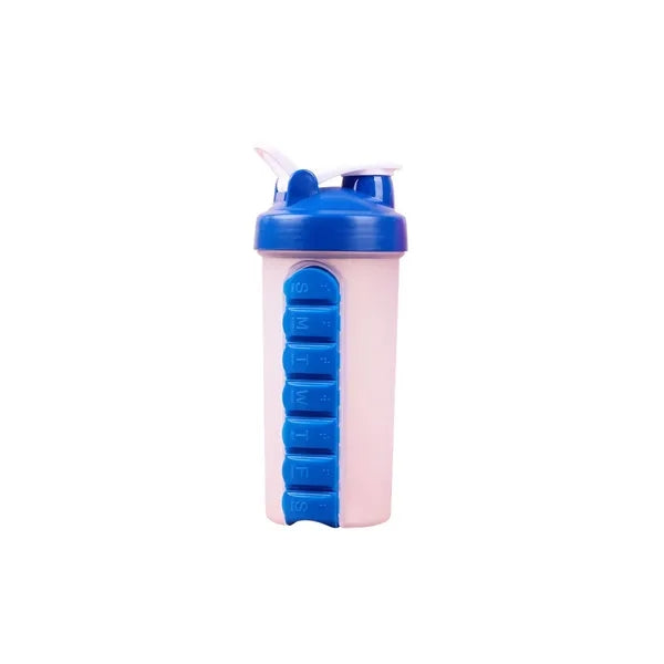 24oz 2-in-1 Leakproof Detachable Pill Box Shaker Bottle