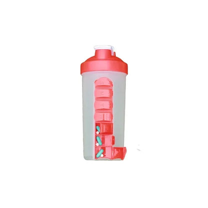 24oz 2-in-1 Leakproof Detachable Pill Box Shaker Bottle
