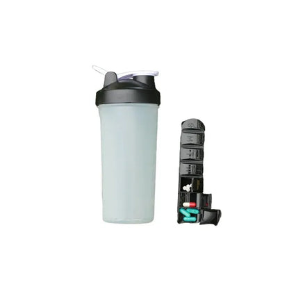 24oz 2-in-1 Leakproof Detachable Pill Box Shaker Bottle