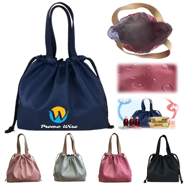Portable Drawstring Leakproof Lightweight Thermal Lunch Bag