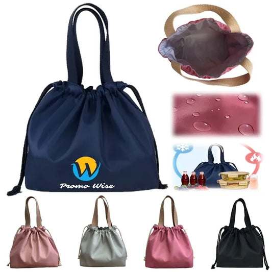 Portable Drawstring Leakproof Lightweight Thermal Lunch Bag