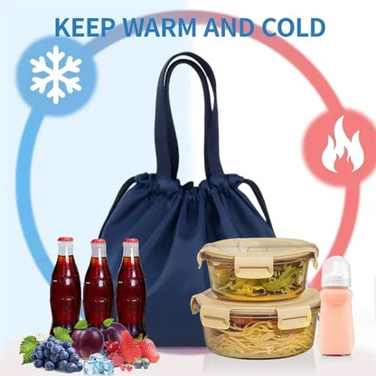 Portable Drawstring Leakproof Lightweight Thermal Lunch Bag