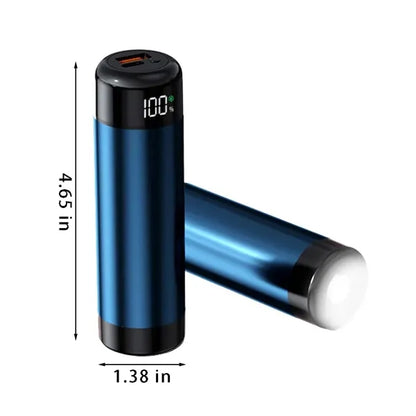 Hunting camping 2in1 power bank hand warmer with flashlight