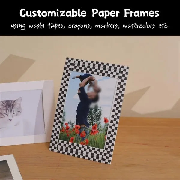 Customizable decor standing paper photo frames with easel