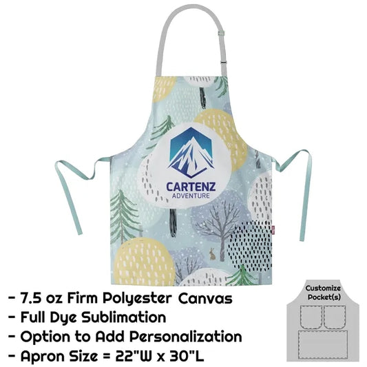 Poly Canvas Sublimation Bib Apron - 22"W X 30"L