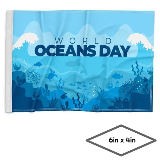 Single-Sided Dye Sublimation 1-Layer 6in x 4in Hand Flag