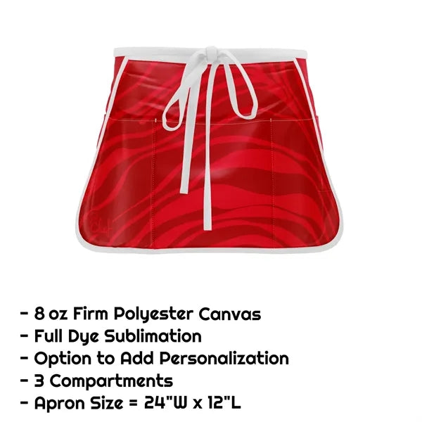 Poly Canvas Sublimation Waist Apron w/ 3 Compartments - 24"W