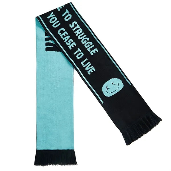 Custom Flat Knit Acrylic Scarf with Tassel - Multiple Sizes