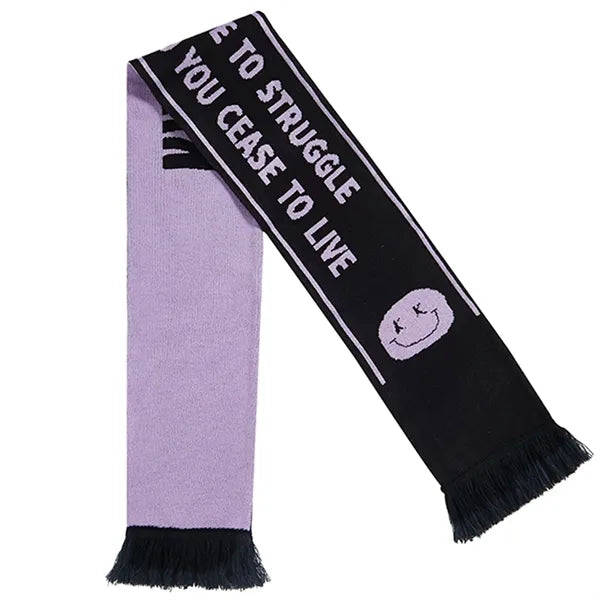 Custom Flat Knit Acrylic Scarf with Tassel - Multiple Sizes