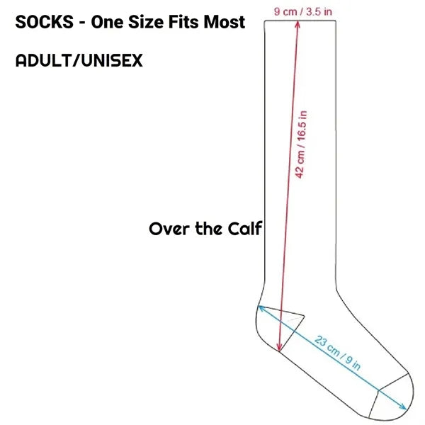 Adult 360 Degree Digital Print Cotton-Blend Knee-High Socks