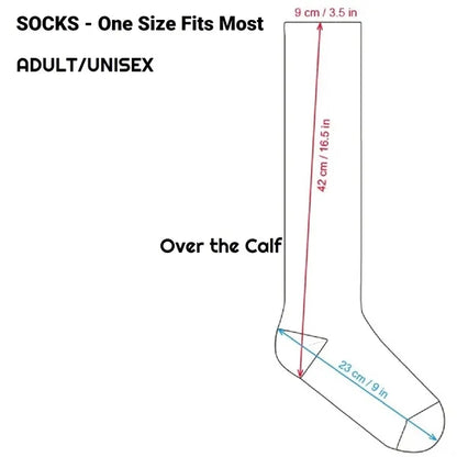 Adult 360 Degree Digital Print Cotton-Blend Knee-High Socks