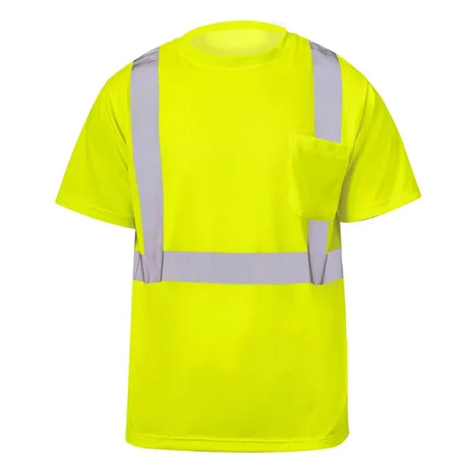 VISIPRO Short Sleeve Reflective Safety T-Shirt with Pocket -