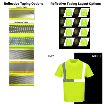 VISIPRO Short Sleeve Reflective Safety T-Shirt with Pocket -