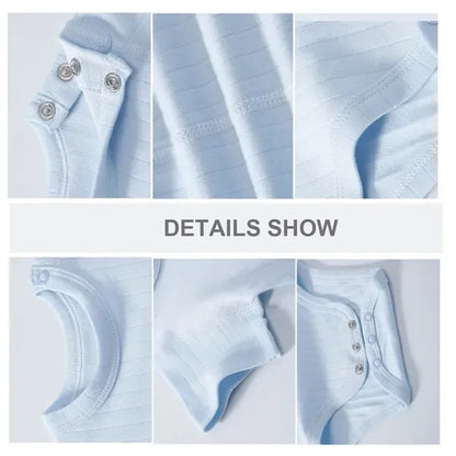 Solid Color Short Sleeve Cotton Baby Bodysuit