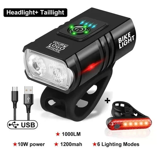 1000 Lumens USB Rechargeable Bike Lamp