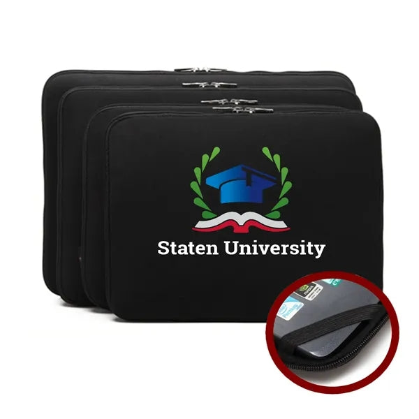 Laptop Sleeve with Full Zip and Elastic Corners - Neoprene