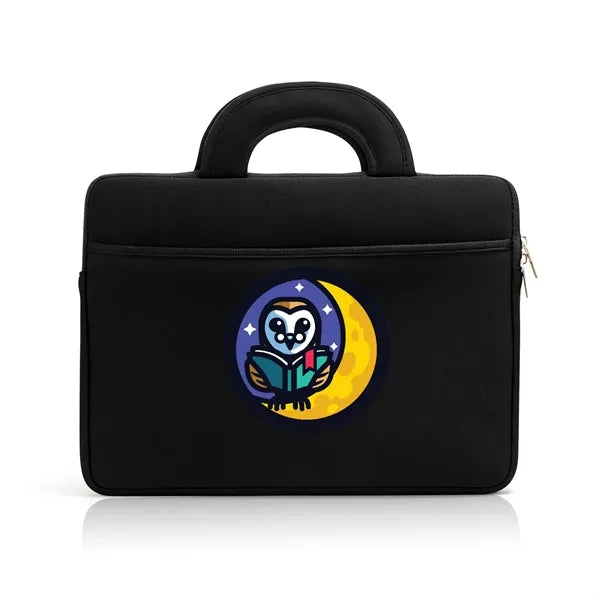 Laptop Sleeve with Zip Closure, Front Pocket, and Handles -