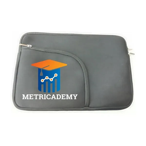 Laptop Sleeve with Zipper and Small Zipped Pocket - Neoprene
