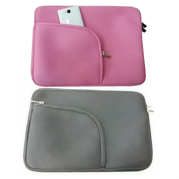 Laptop Sleeve with Zipper and Small Zipped Pocket - Neoprene
