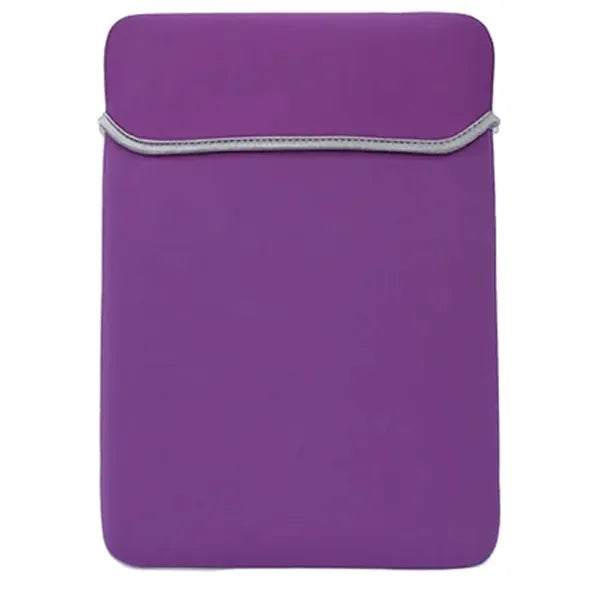 Reversible Laptop Sleeve with Fold-Over Flap - Neoprene