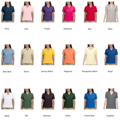 Devon & Jones Ladies' Short-Sleeve Y-Collar Polo Shirts