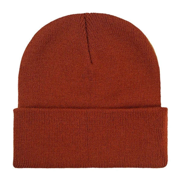 Classic Ribbed Cuffed Beanie with Custom Logo - 100% Acrylic