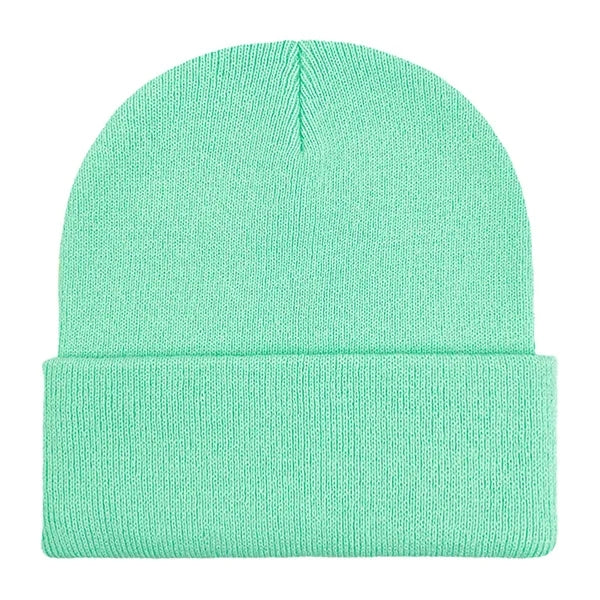 Classic Ribbed Cuffed Beanie with Custom Logo - 100% Acrylic