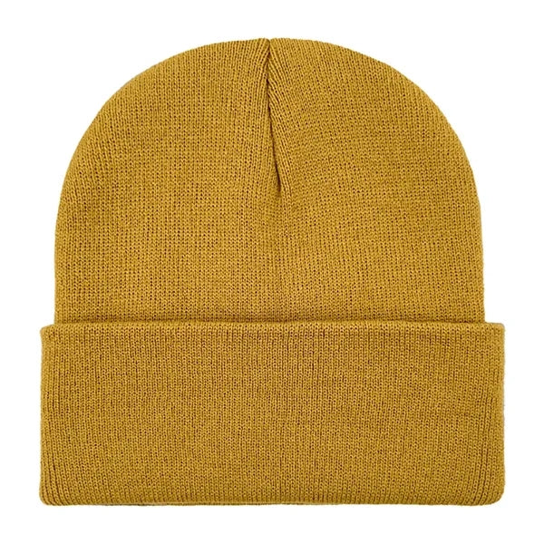 Classic Ribbed Cuffed Beanie with Custom Logo - 100% Acrylic
