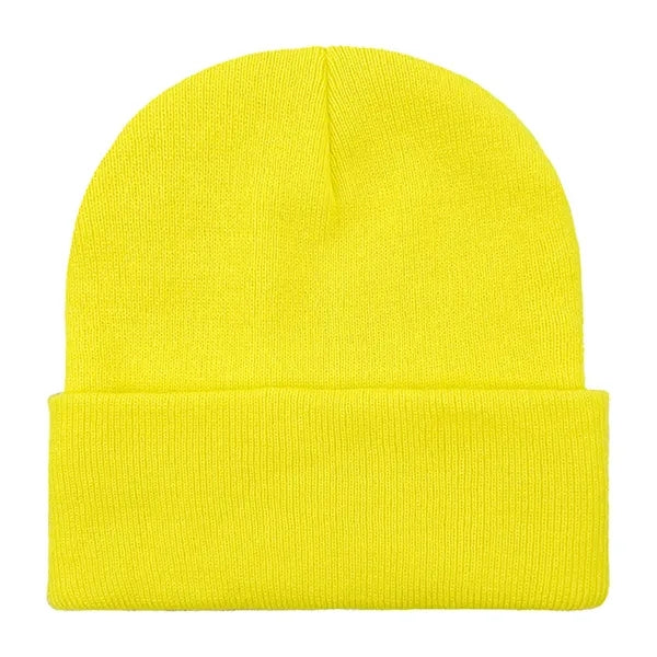 Classic Ribbed Cuffed Beanie with Custom Logo - 100% Acrylic