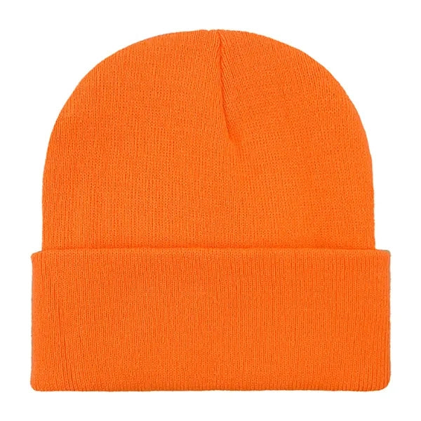 Classic Ribbed Cuffed Beanie with Custom Logo - 100% Acrylic