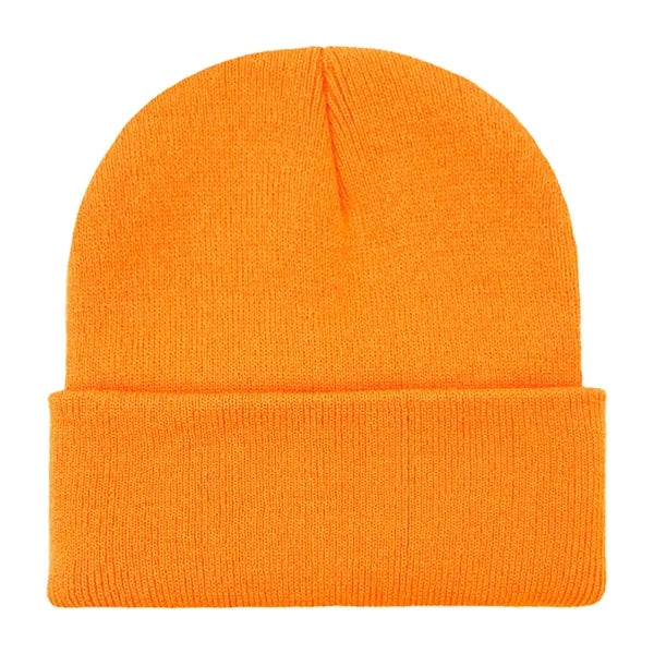 Classic Ribbed Cuffed Beanie with Custom Logo - 100% Acrylic