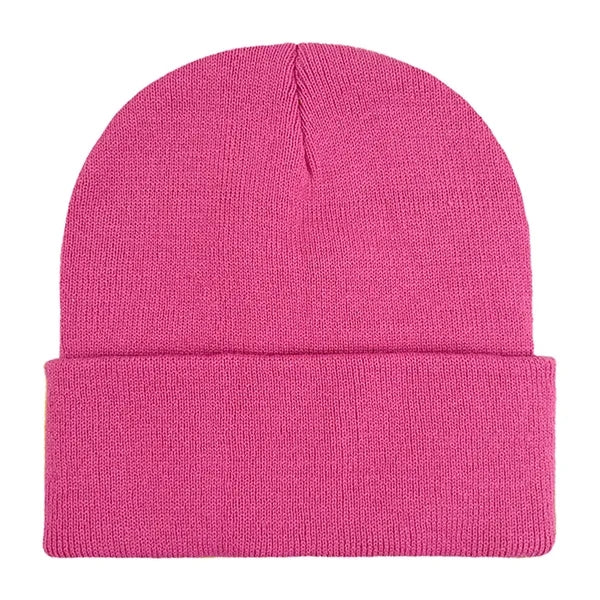 Classic Ribbed Cuffed Beanie with Custom Logo - 100% Acrylic
