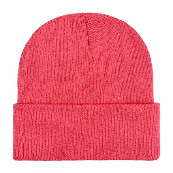 Classic Ribbed Cuffed Beanie with Custom Logo - 100% Acrylic