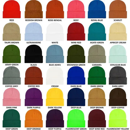 Classic Ribbed Cuffed Beanie with Custom Logo - 100% Acrylic